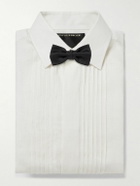 Favourbrook - Pintucked Linen Tuxedo Shirt - White