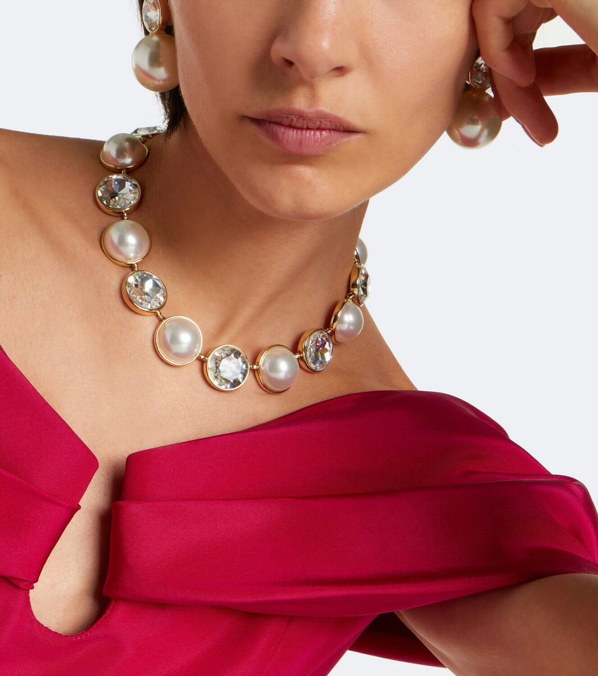 Carolina Herrera Crystal and faux pearl necklace