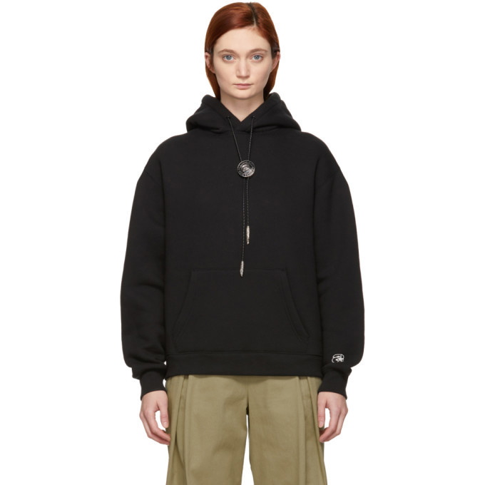 Photo: Alexander Wang Black Bolo Tie Classic Hoodie