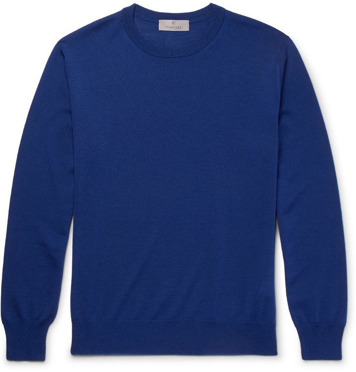 Photo: Canali - Slim-Fit Merino Wool Sweater - Men - Blue