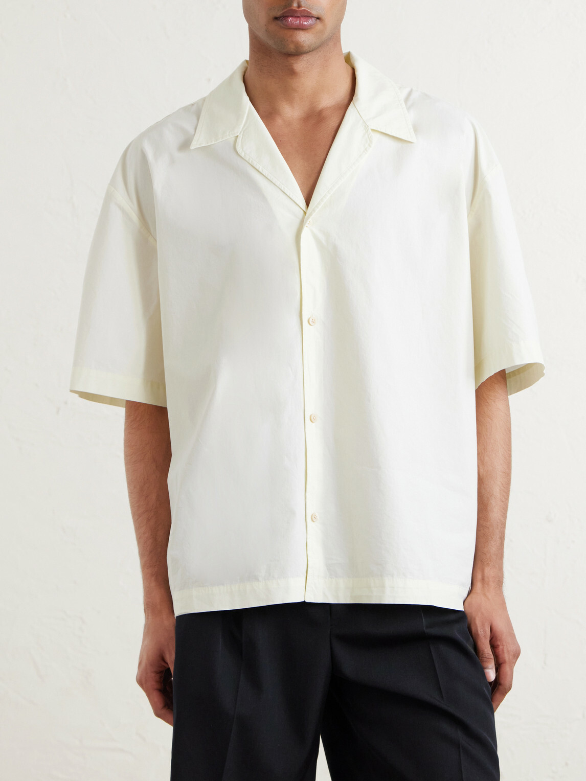 A Kind Of Guise - Samata Camp-Collar Organic Cotton-Poplin Shirt - Neutrals