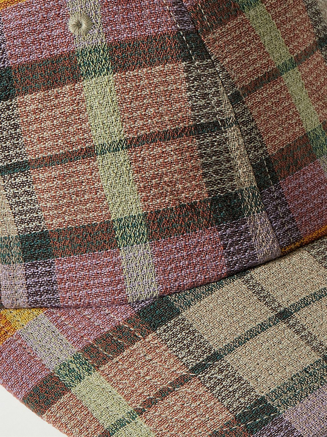 The Elder Statesman - Burnout Checked Wool Baseball Cap