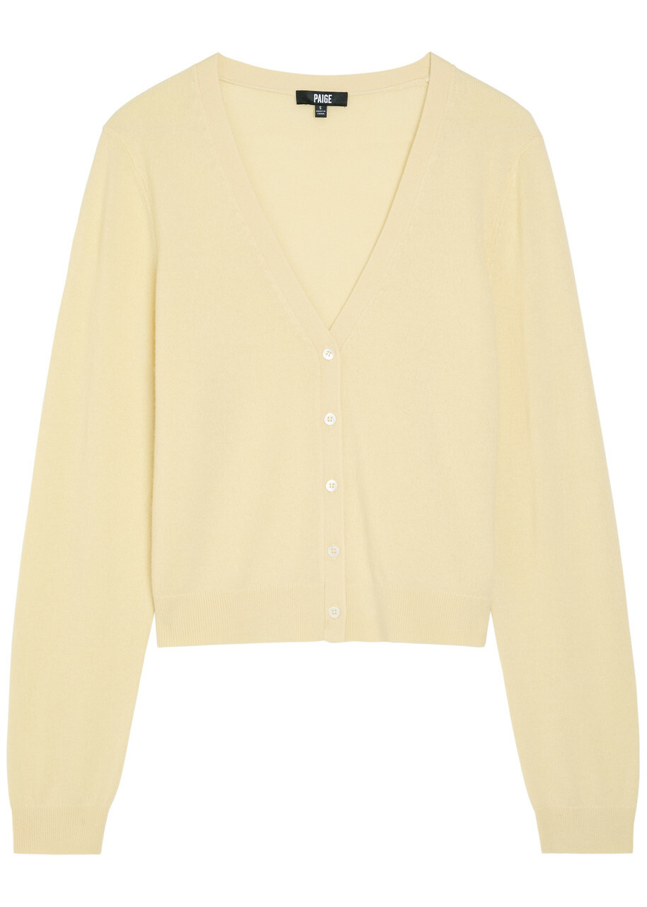 Paige Brioche Cashmere Cardigan Yellow
