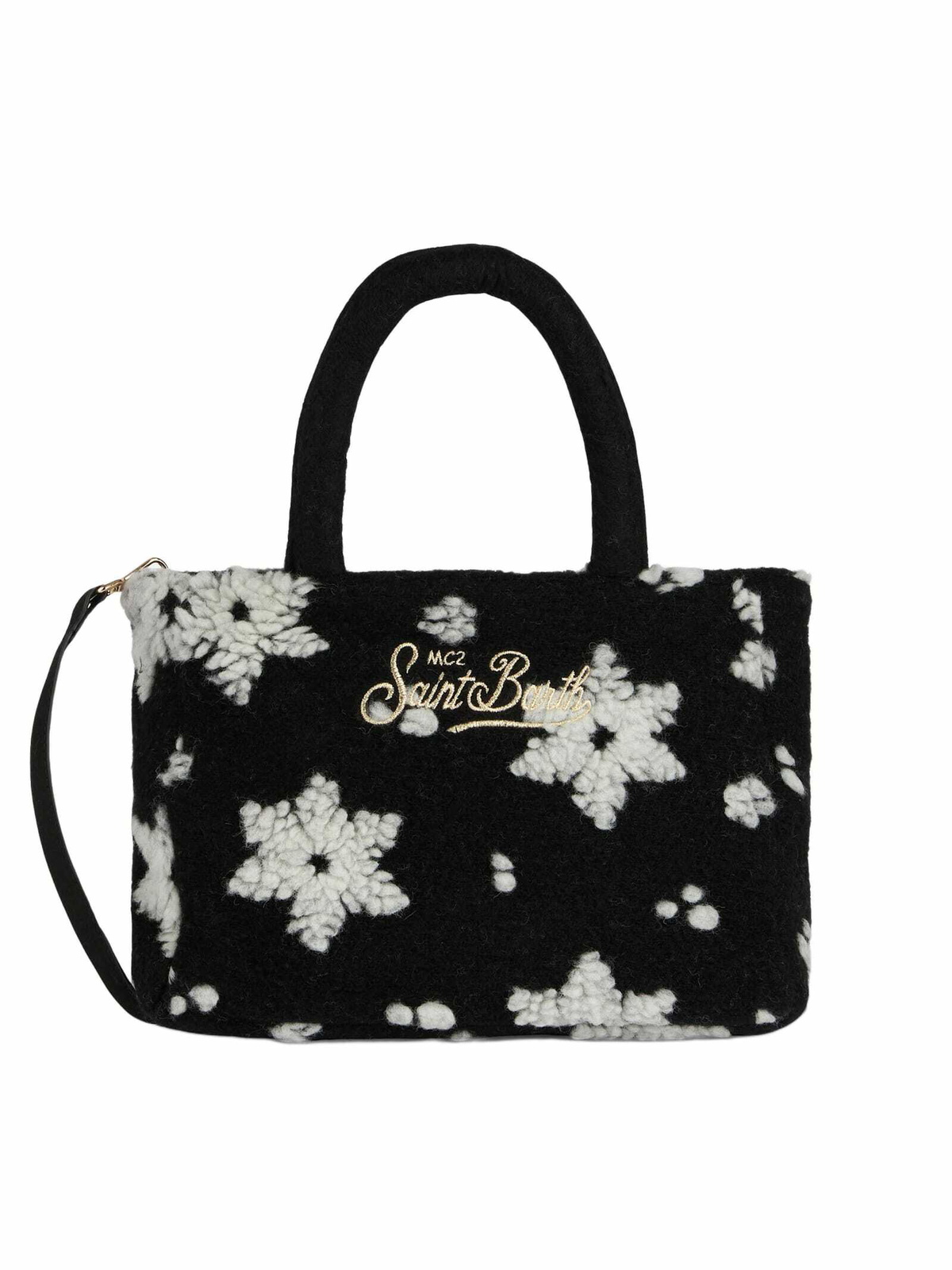 MC2 Saint Barth Soft Wooly Clarine Handbag With Snowflake Jacquard Pattern