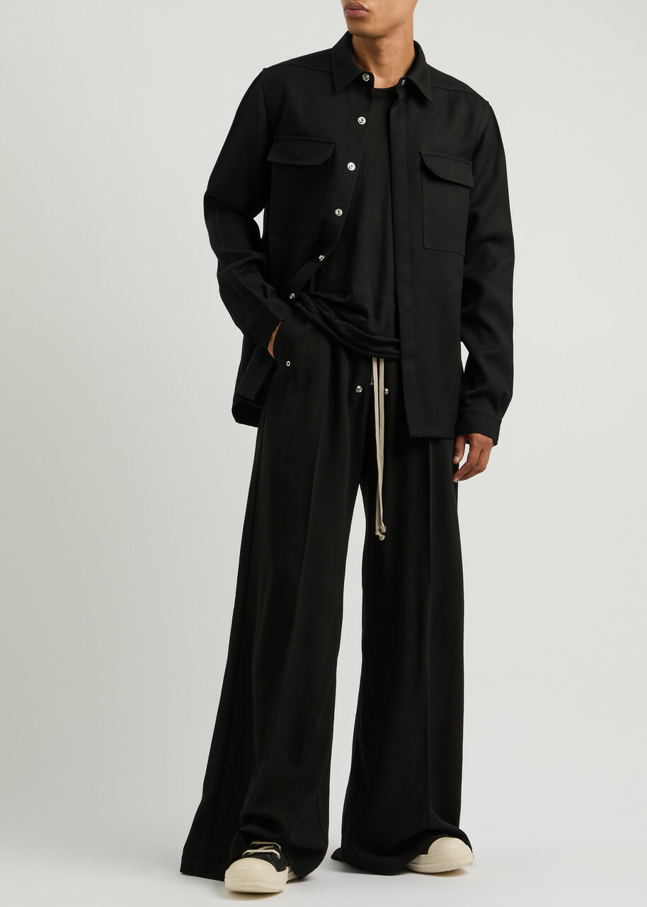 Rick Owens Wool Overshirt Black