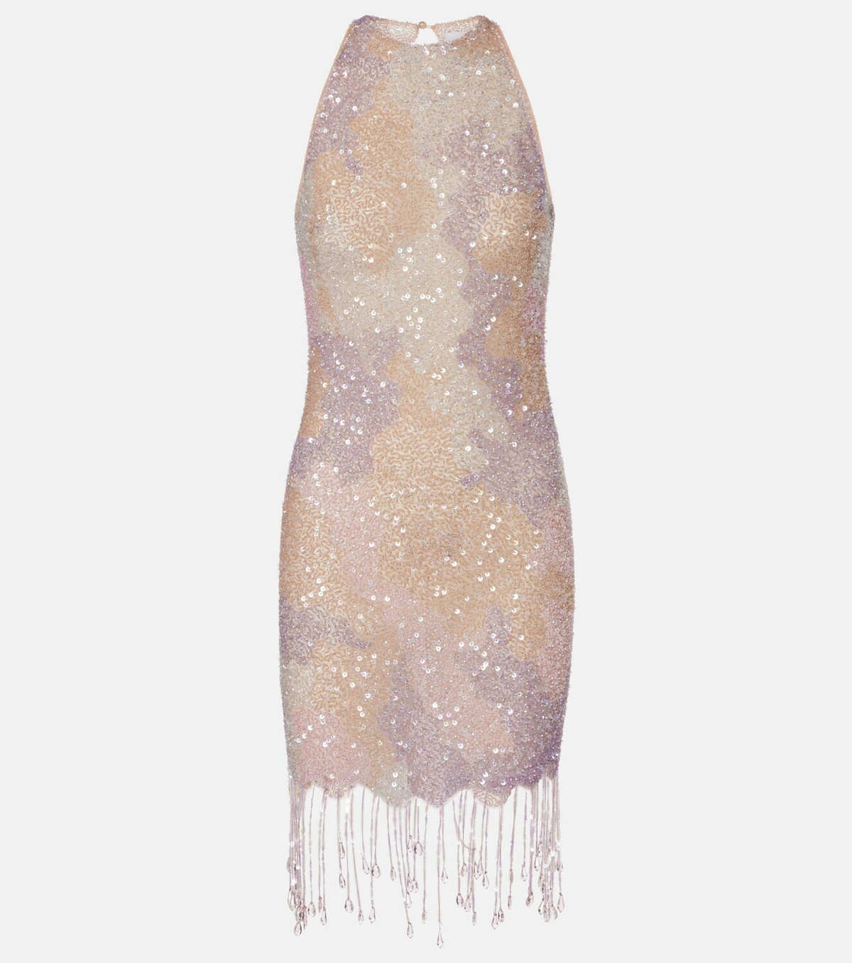 Clio Peppiatt Fringed sequined minidress