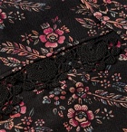 Sasquatchfabrix. - Crochet-Trimmed Printed Wool Shirt - Black