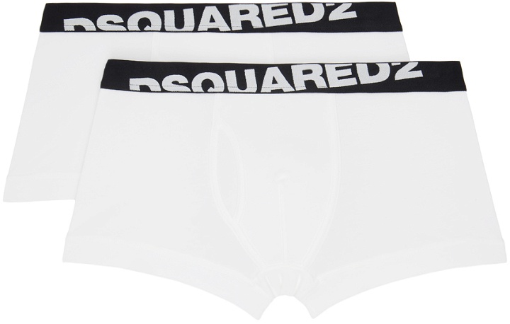 Photo: Dsquared2 Two-Pack White Logo Boxers