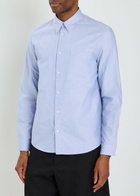 A.P.C. Gary Logo-embroidered Cotton Shirt Light Blue