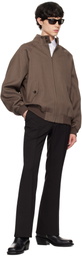 International Gallery BEAMS Brown Melange Stripe G-9 Bomber Jacket