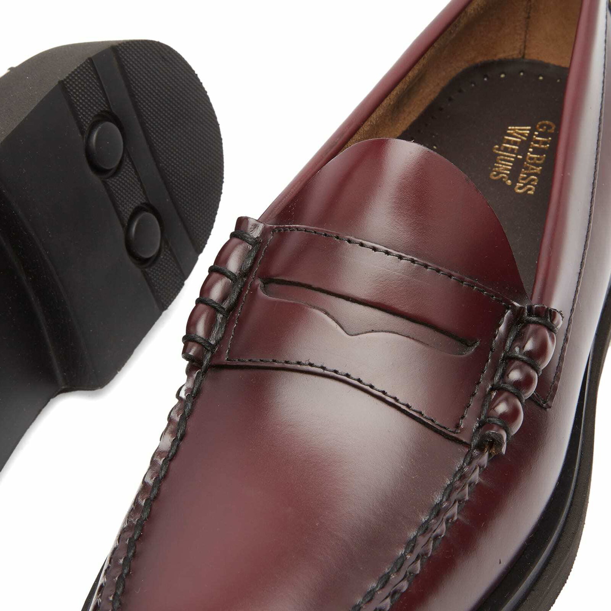 Bass Weejuns Men's Larson Step Loafer in Wine Leather