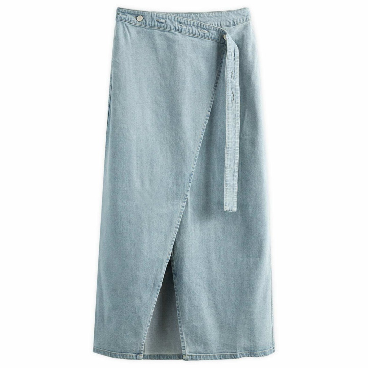 Photo: Holzweiler Women's Briela Denim Wrap Skirt in Light Blue