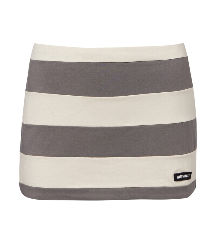 Photo: Miu Miu Striped cotton jersey miniskirt
