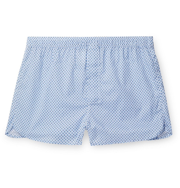 Photo: DEREK ROSE - Ledbury 40 Printed Cotton Boxer Shorts - Blue