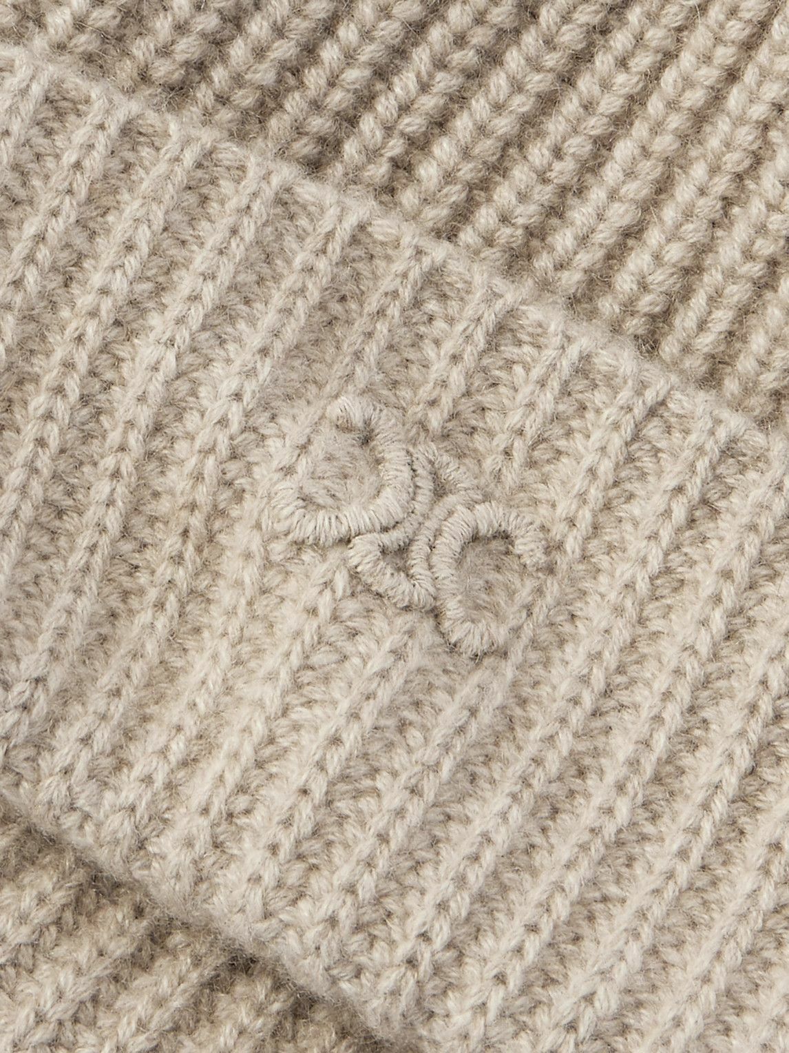 CELINE - Logo-Embroidered Ribbed Cashmere Beanie