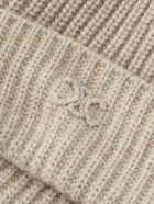 CELINE - Logo-Embroidered Ribbed Cashmere Beanie