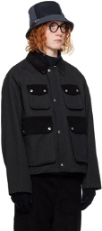 Thom Browne Black Cropped Denim Jacket
