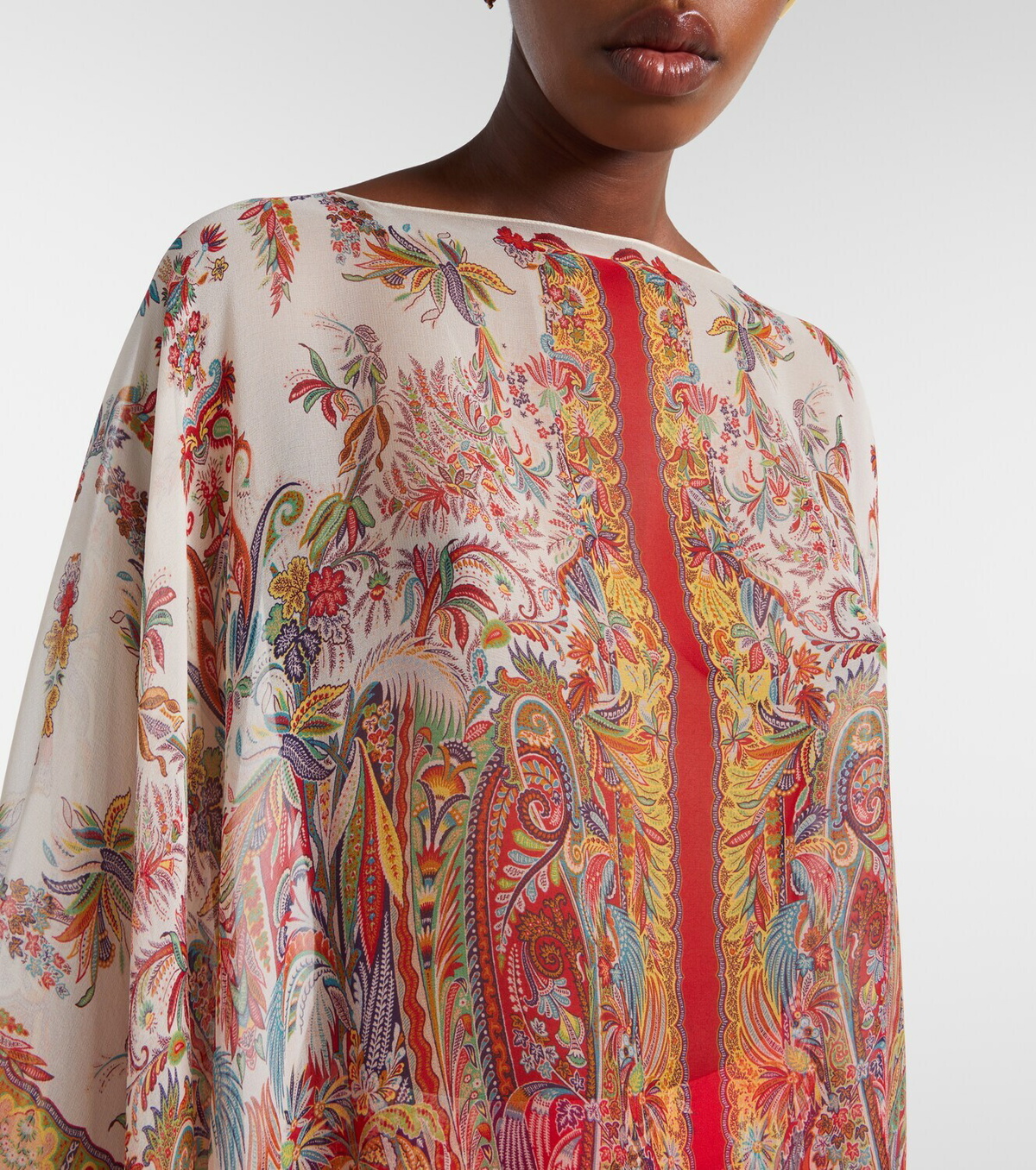 Etro Printed silk cape