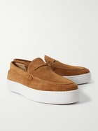 Christian Louboutin - Paqueboat Suede Penny Loafers - Brown