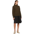 Tibi Khaki Alpaca Slit Cuff Sweater