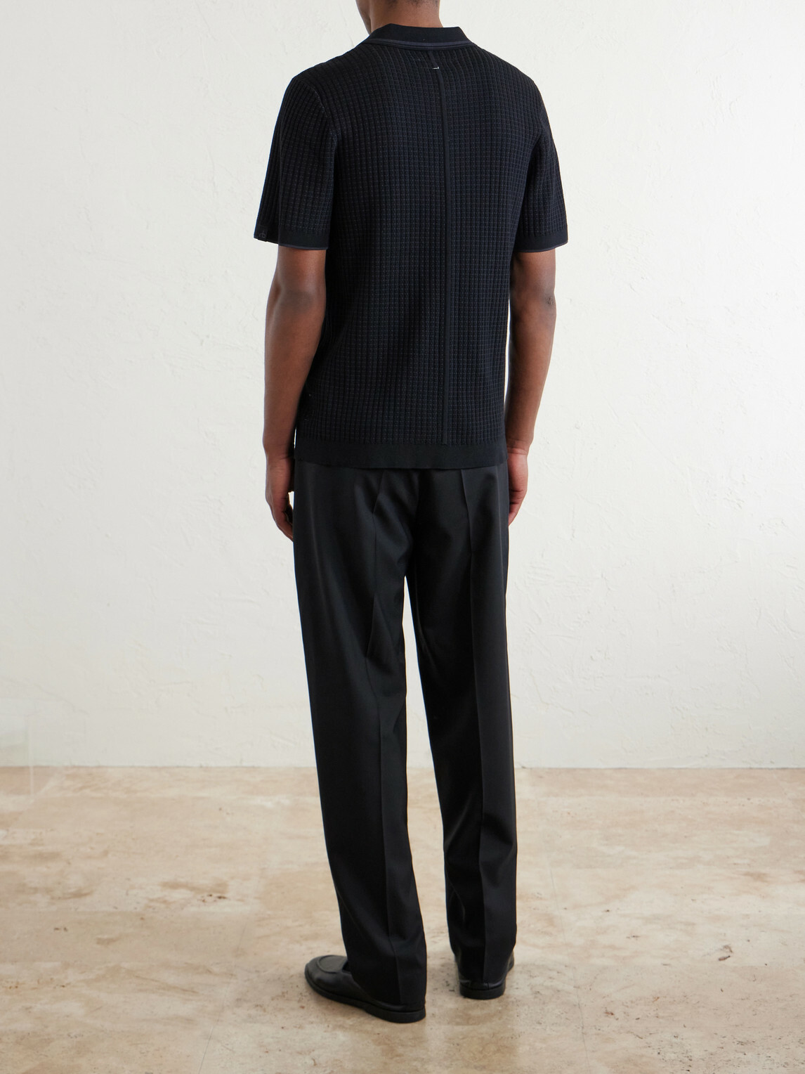Rag & Bone - Harvey Ribbed Cotton-Blend Polo Shirt - Black