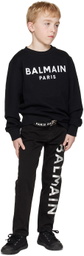 Balmain Kids Black Printed Jeans