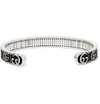 Gucci - Logo-Embossed Sterling Silver Cuff - Silver