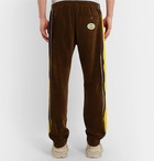 Gucci - Tapered Webbing-Trimmed Velvet Track Pants - Brown