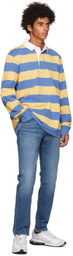 Polo Ralph Lauren Yellow & Blue Rugby Long Sleeve Polo
