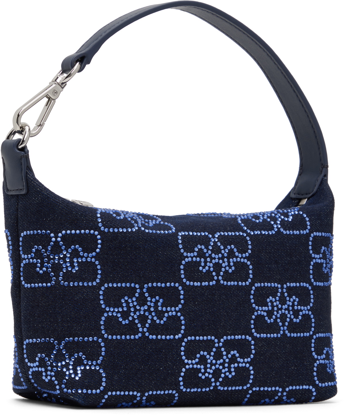 GANNI Navy Small Butterfly Denim Sparkle Bag GANNI