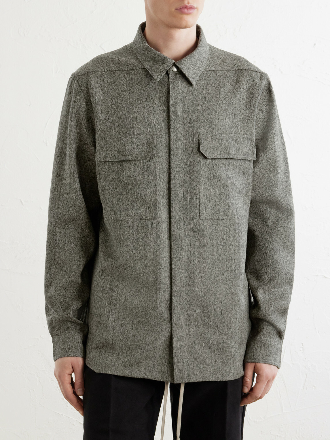 Rick Owens - Mélange Wool Overshirt - Green