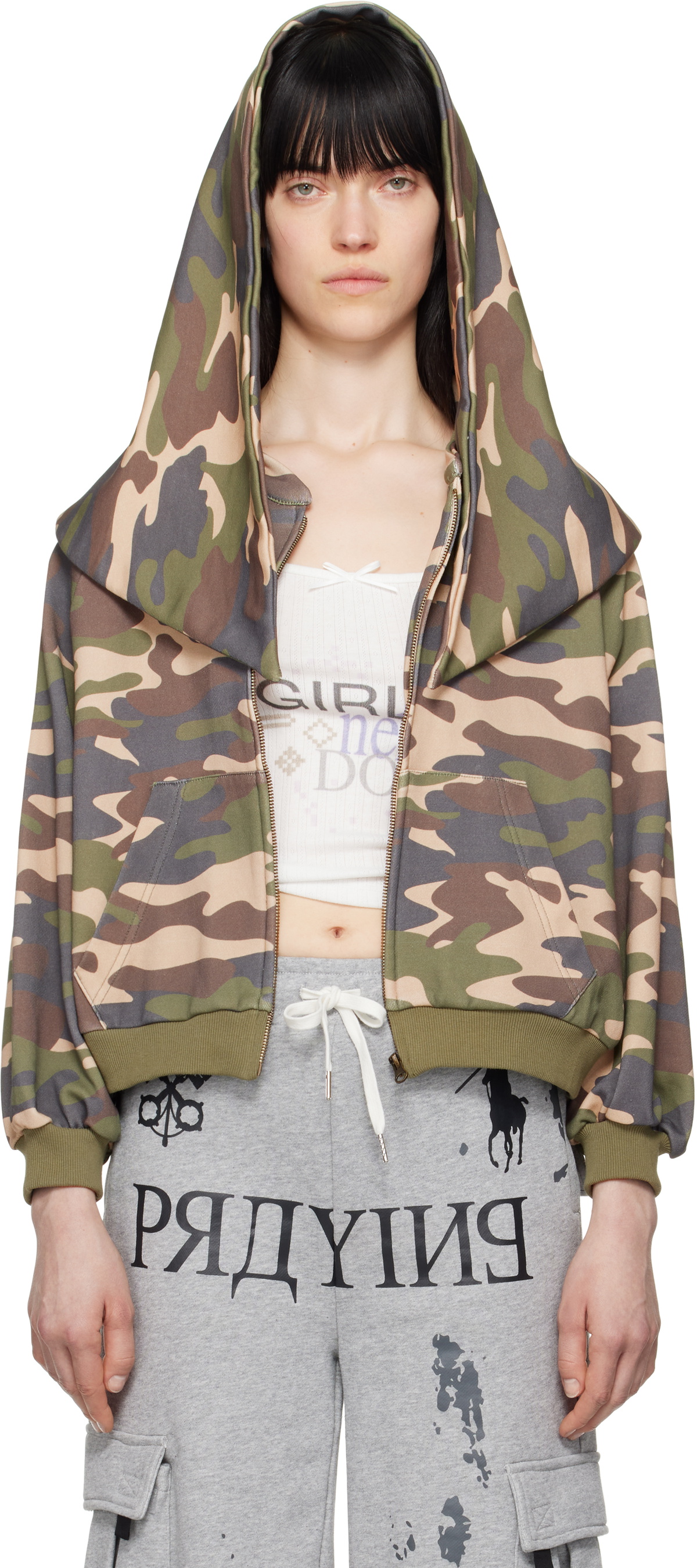 Praying Khaki Camo Shroud Zip Hoodie