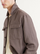 Eleventy - Lyocell and Linen-Blend Shirt - Brown