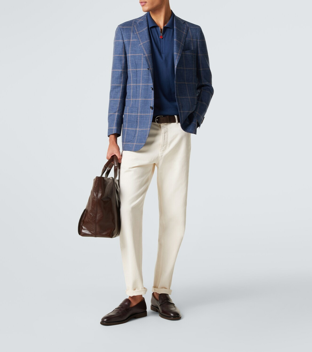 Kiton Cotton half-zip polo shirt