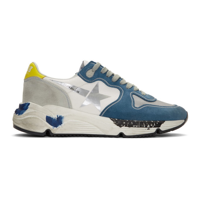 Photo: Golden Goose Blue and Grey Running Sole Sneakers