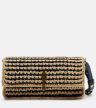 Christian Louboutin Bettina Mini leather-trimmed crochet clutch