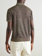 Barena - Marco Slim-Fit Linen and Cotton-Blend Polo Shirt - Black