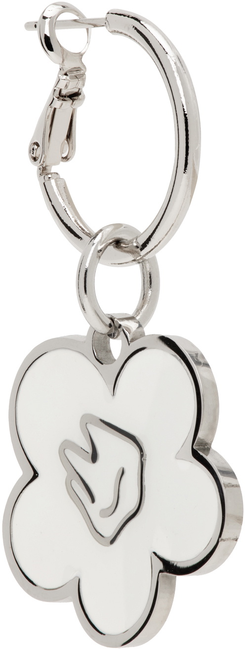 IN GOLD WE TRUST PARIS Silver & White Flower Pendant Single Earring
