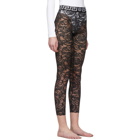 Versace Underwear Black Lace Barocco Leggings