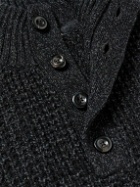 Faherty - Waffle-Knit Wool and Cashmere-Blend Sweater - Black
