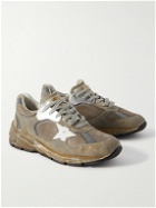 Golden Goose - Running Dad Distressed Neoprene and Leather-Trimmed Mesh and Suede Sneakers - Brown