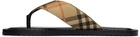 Burberry Black & Beige Check Pavilion Sandals​