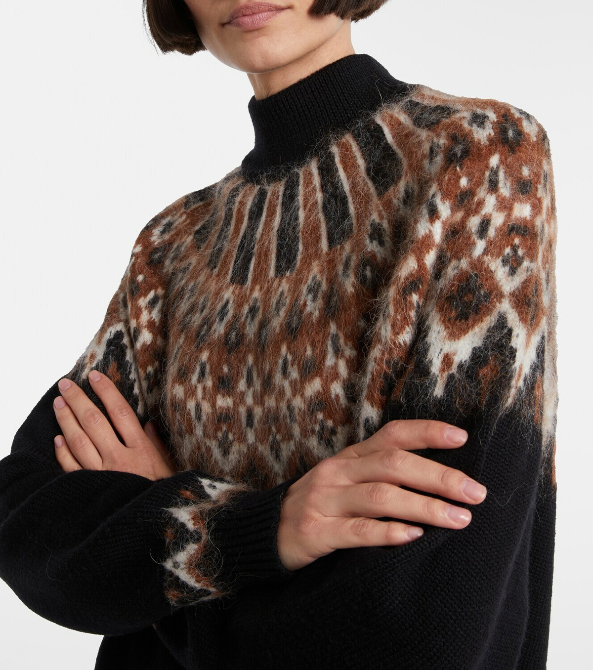 Staud Liza Fair Isle wool-blend sweater dress