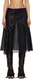 Edward Cuming Black Dripping Pleat Around Midi Skirt