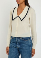 Frame Pointelle Cashmere Cardigan Cream