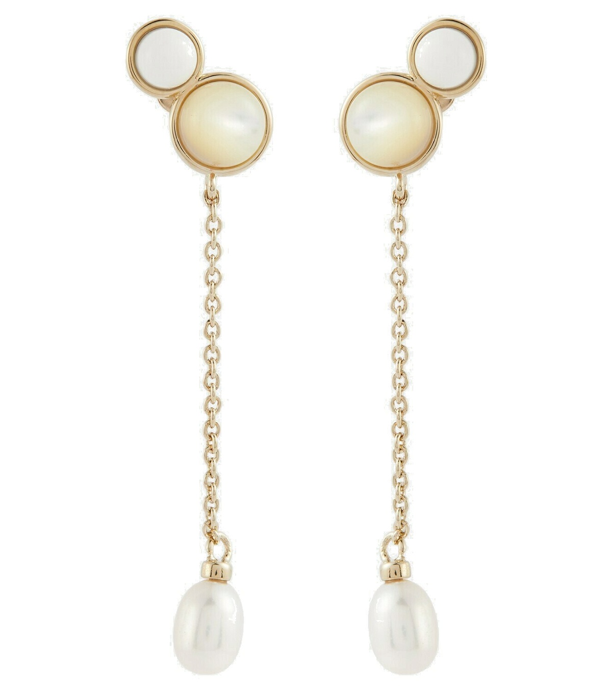 Chloé Darcey brass and pearl earrings Chloe