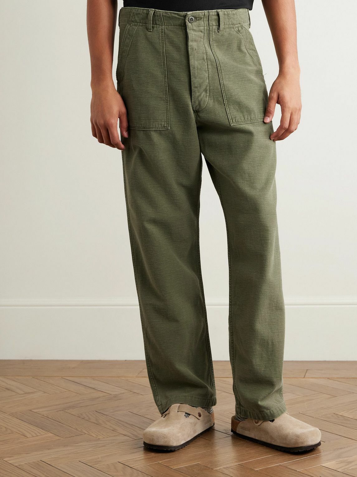 OrSlow - Fatigue Straight-Leg Cotton-Sateen Trousers - Green