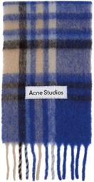 Acne Studios Blue & Beige Tartan Scarf