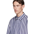 N.Hoolywood Blue and White Stripe Shirt