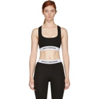 Paco Rabanne Black Elasticized Logo Sports Bra